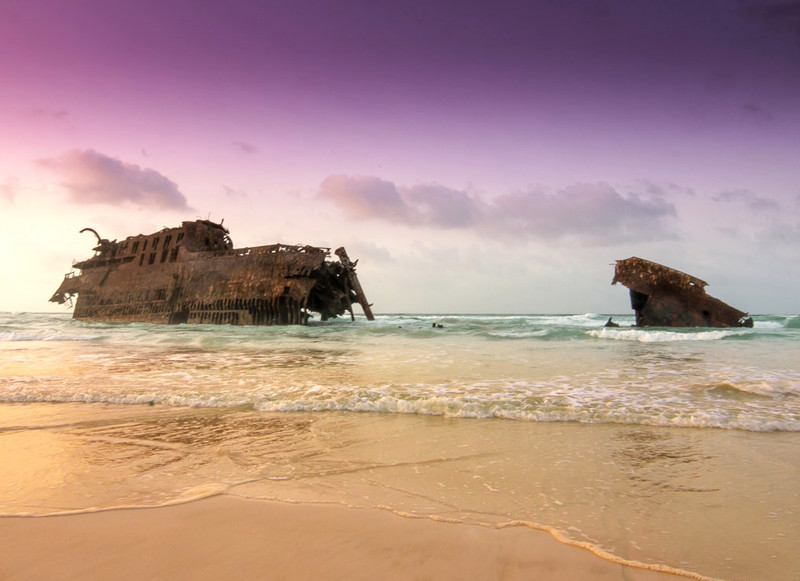 Famous shipwreck in cabo santa Maria, Boa Vista